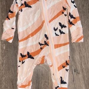 Orange and Black Bodysuit with Dynamic Pattern